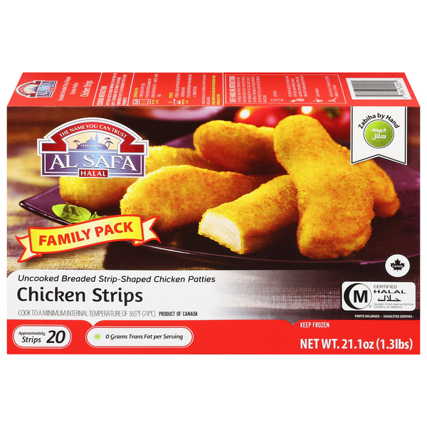 Al Safa Chicken Strips, Breaded, Uncooked, Family Pack