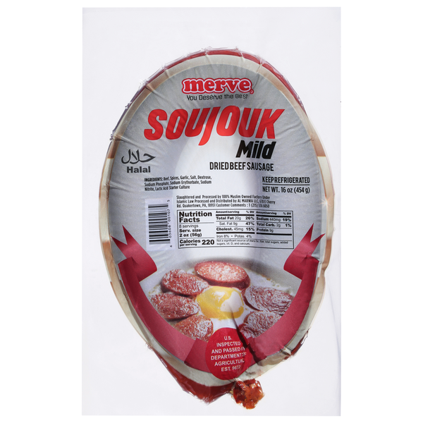 Merve Sausage, Beef, Dried, Mild, Soujouk