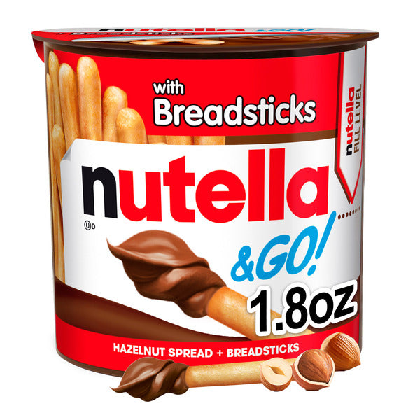 Nutella & Go Hazelnut Spread with Breadsticks, On-the-Go Snack Cups, Snack Packs, 1.8 oz
