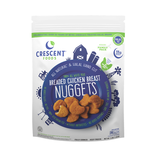Crescent Foods Halal Breaded Chicken Breast Nuggets
