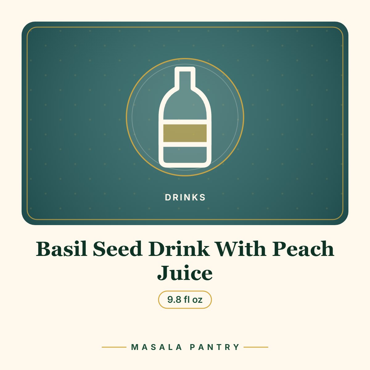 Basil Seed Drink With Peach Juice – Masala Pantry product card