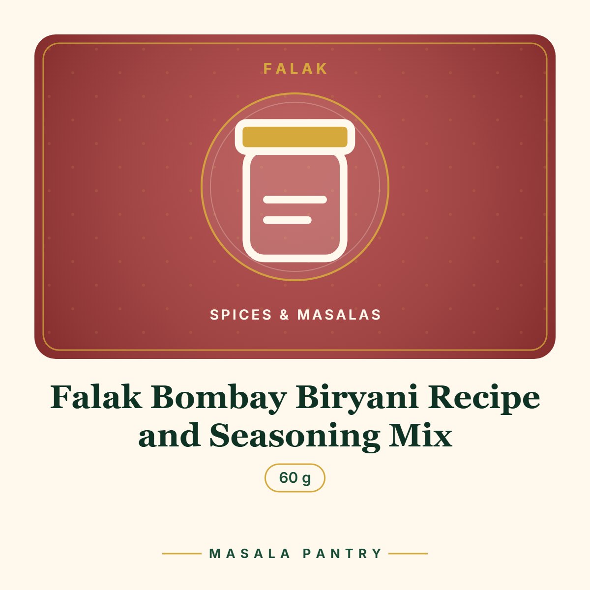 Falak Bombay Biryani Recipe and Seasoning Mix – Masala Pantry product card