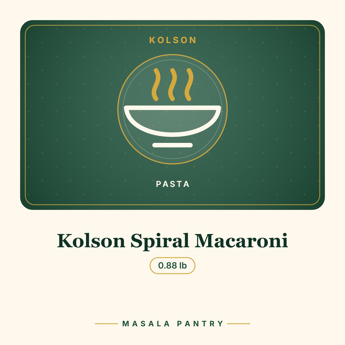 Kolson Spiral Macaroni – Masala Pantry product card