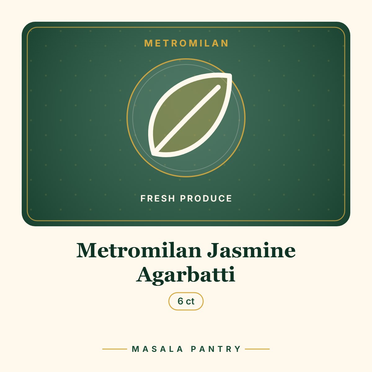 Metromilan Jasmine Agarbatti – Masala Pantry product card