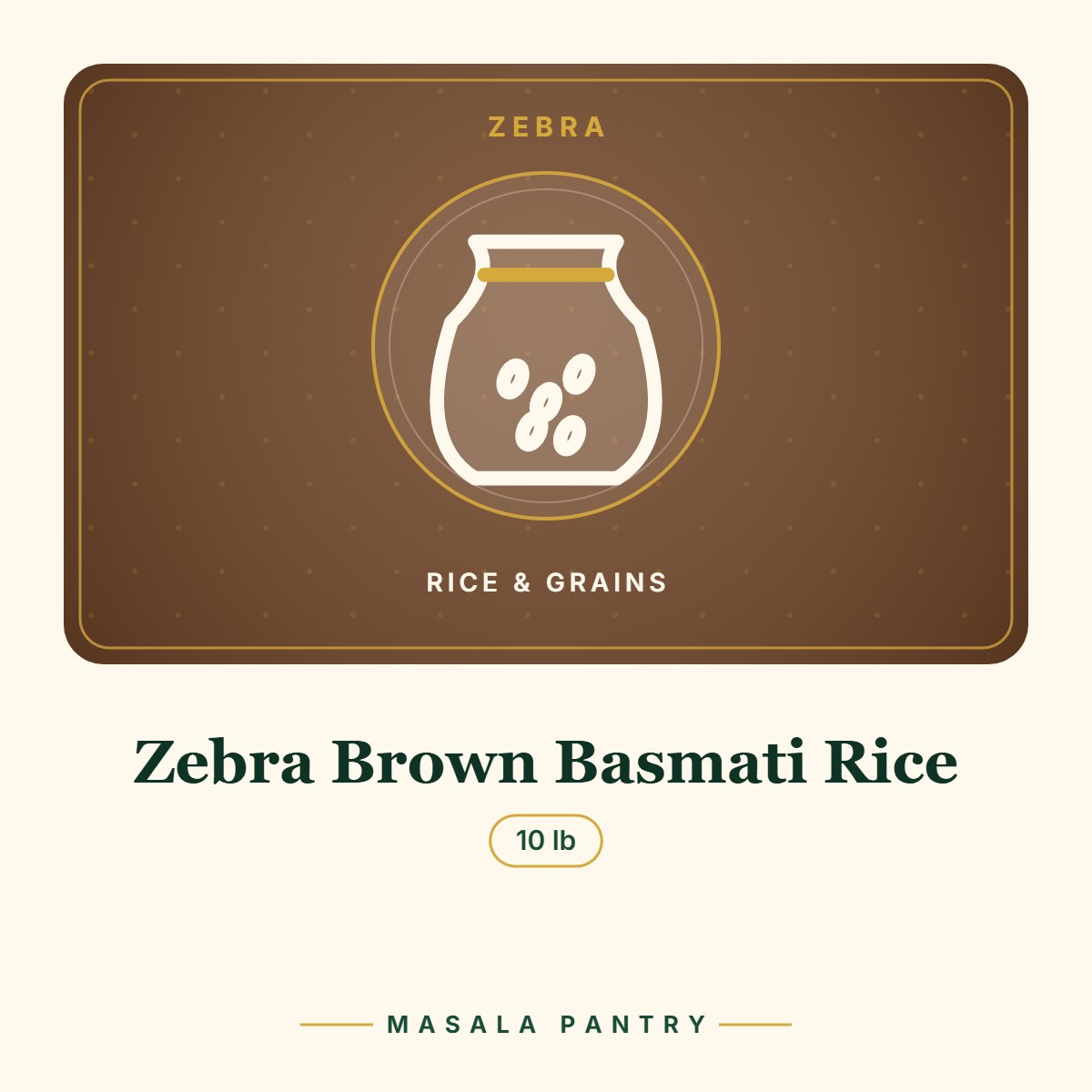 Zebra Brown Basmati Rice – Masala Pantry product card