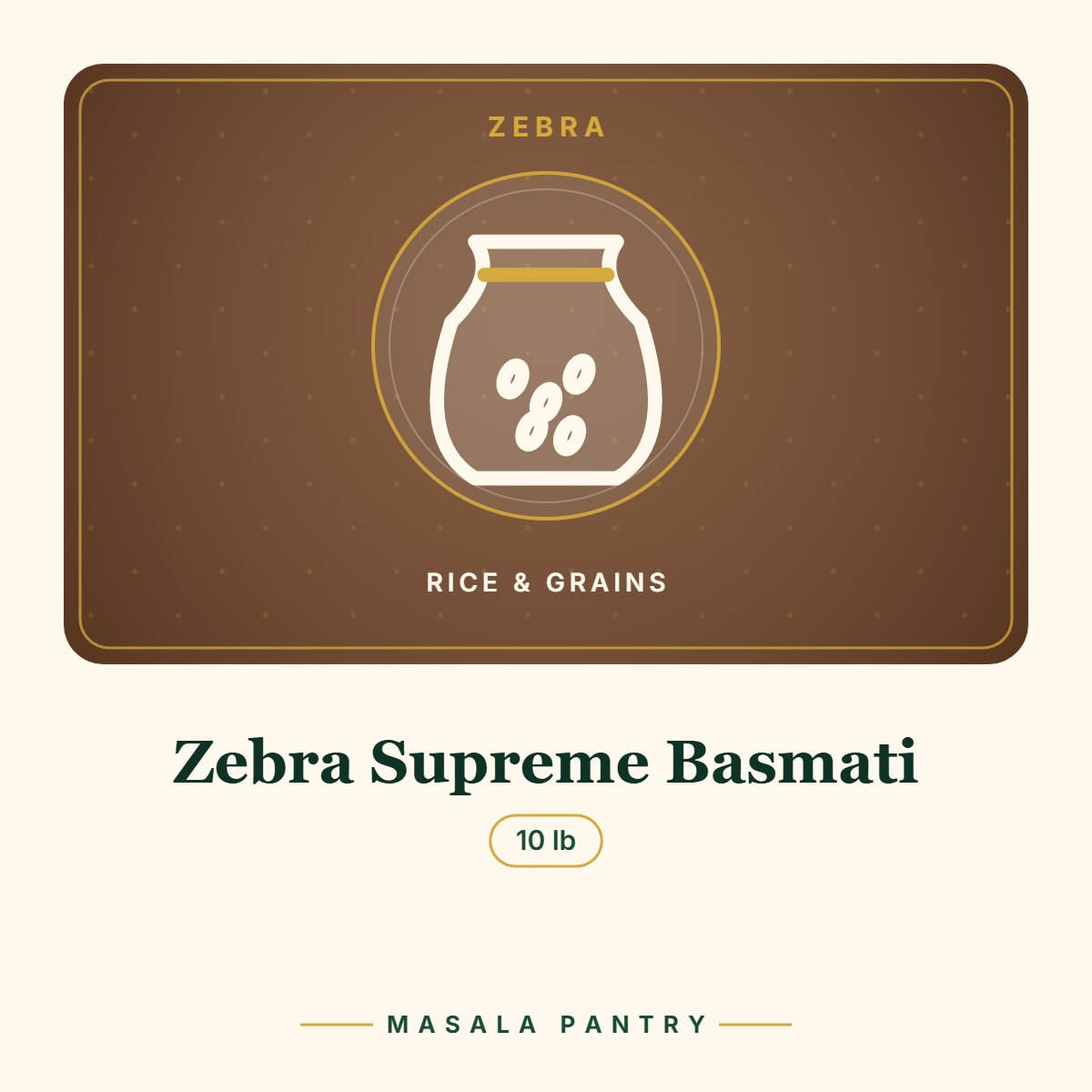 Zebra Supreme Basmati – Masala Pantry product card